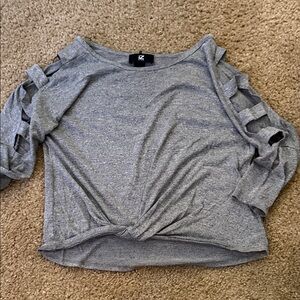 Iz Byer Heather Gray Top